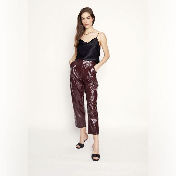 Blue Revival UNREAL PATENT LEATHER TROUSER IN MAHOGANY - Picture 1 of 11